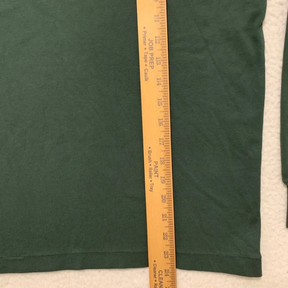 VTG Ralph Lauren Turtleneck Shirt Mens M 100% Cotton Red Pony Logo Hunter Green
